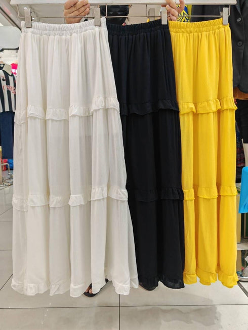 Aesthetic Laddies Ruffle Long Midi Skirts